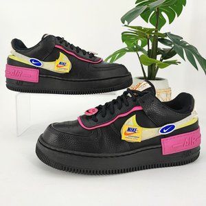 Nike Women's Air Force 1 Shadow Black Leather Sneaker Size 10